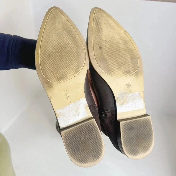 Nine West Brown Leather Faux Suede Knee High Pointed Toe Boots Size 10 - Picture 8 of 11